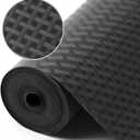 Shelf Liners for Kitchen Cabinets Refrigerator Liners Waterproof & Oil-Proof Kitchen Cupboard Liner Non-Slip Drawer Mats EVA Non Adhesive Fridge Liner for Shelves - Black 11.8 x 118 Inch