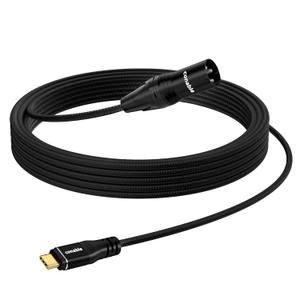USB C to XLR Cable 10 FT, Unidirectional USB Type C to XLR Male Output Stereo Cable Nylon Braided Jacket, Smart Chip, for Amplifier, Speaker, Mixer Console