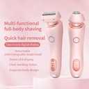 Livora Electric Shaver for Women,Bikini Trimmer for Women,2 in 1 Wet & Dry Painless Hair Removal with 2 Removable Heads,with Removable Head for Leg Arm Underarm Bikini Area,IPX7 Waterproof(Pink)