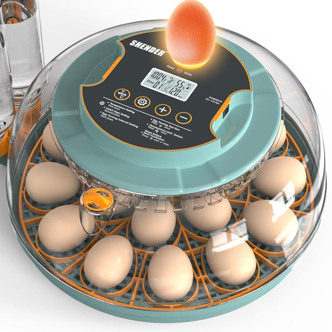 Egg Incubators for Hatching Eggs, Egg Incubator with Automatic Egg Turning and Humidity Control and Temperature Control, 18~36 Eggs Incubator for Chicken & Quail