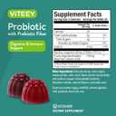 Viteey Probiotic Gummies with Prebiotics  Gut Health Supplements for Digestive Health  2 Billion CFUs  Vegan, Gluten-Free  60 Count