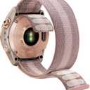 Abanen Hook and Loop Quick Dry 20mm Watch Band for Garmin Fenix 8 43mm / epix Pro 42mm / Fenix 7S/6S/5S, Woven Nylon Ultralight Sport Wristband Strap for Instinct 2S / Instinct E 40mm