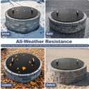 1MORE Fire Pit Lid Round 36" - Metal Firepits Cover with Wooden Handles for Patio Firepits,Rust Resistant 1.5mm Fire Pits Metal Lid, Firepits Accessory, Fire Pits Cover Round, All-season Protective