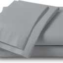 SUPREME ELEGANCE 100% Cotton Light Gray Full Sheet Set, Percale Weave Cotton Full Size Sheets, Breathable & Comfortable Bedding Set, Cool & Crisp 16" Deep Pocket Full Bed Sheets Set Light Gray