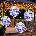 160LED Solar Christmas Ball Lights for Outdoor Trees Waterproof Globe String Lights with 8 Lighting Modes, Solar Sphere Lights, Holiday Decor for Tree Garden Porch (Multicolor, 4pc)