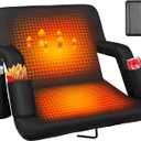 Heated Stadium Seats for Bleachers with Back Support with 5V 20000mAh Battery and Wide 20"/25" Dual-Sided Heated Bleacher Seat 6 Reclinng Positions Heat Heated Stadium Chair USB 3 Levels of