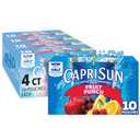 Capri Sun Flavored with Other Natural Flavor Juice Drink Blend, 10 Pouches, for School Lunches and On-the-Go Hydration, Fruit Punch, All Natural Ingredients, 6 fl oz, BBD 01 JAN 2027