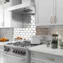 Lovdeco Mirror Subway Tile, Beveled Mirror Backsplash 3x6 Inch for Kitchen Bathroom Wall (40 Pcs, 5 SQ.FT.)