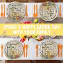 Teenyyou 175 Pcs Easter Party Supplies He Is Risen Easter Religious Plate and Napkin Set He Is Risen Garden Paper Tableware Set to Serve 25 Guest Vintage Spring Disposable Dinnerware for Holiday Party
