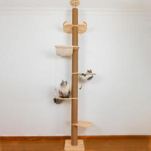 Floor to Ceiling Cat Tree Height (50-120 in) Adjustable Cat Tower 5 Tier Hemp Scratching Post High Cat Tree Sturdy Activity Tree Indoor Outdoor Cat Scratching Post Activity Center Floor to Ceiling Cat Tree Height (50-120 in) Adjustable Cat Tower 5 Tier Hemp Scratching Post High Cat Tree Sturdy Activity Tree Indoor Outdoor Cat Scratching Post Activity Center