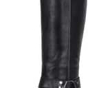 Vepose Women's Knee High Boots, Tall Riding Square Toe Chunky Low Heel Motorcycle Boots with Rivets (10, Black)