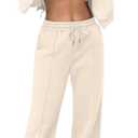 LovelyWholesale Women Sweatsuits 2 Piece Set Zip Up Sweatshirt and Wild Leg Sweatpants Set Apricot, Size: Small