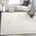 Livabliss Ivor Outdoor Textured Area Rug,5'3" x 7'3",Cream