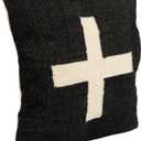 Creative Co-Op Wool Blend Pillow with Swiss Cross, Black and Cream
