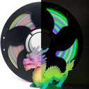 Glow Gradient in the Dark 1.75mm Rainbow Candy PLA Filament, Luminous Rainbow Vibrant Bright 3D Printer Filament, 1kg (2.2lbs) Spool 3D Printing PLA Filament Rod