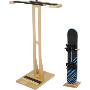 Adjustable Snowboard Stand Racks, Sturdy Freestanding Snowboard Rack with Floor-Standing Design,Vertical Showcase for Home and Business, Beech Wood, 1PCS