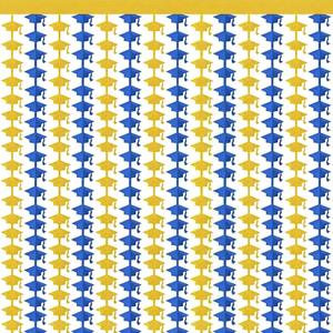 4 x Graduation Decoration 2026 2027 - Blue Gold Graduation Cap Tinsel Streamers Backdrop Banner | Grad Photo Booth Props Party Favors Supplies Indoor Outdoor - Graduation Party Decorations