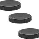 The Kombucha Company, 63mm - (63/400) Plastic Lids  Wide Mouth Jar Caps with Foam Seal  Leak-Resistant, Food-Safe, Fits 63-400 Jars (Containers not Included) (Black, 3 Pack)