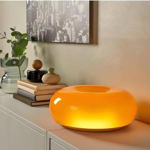 Creative Design Atmosphere Donut Lamp, Plug- in Bedsided Wall Sconce Or Ambient Lighting, Modern Orange Donut Light for Warm Decoration,Cute Table Light for Children's Room Or Living Room