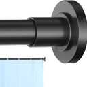 CorkLatta Black Shower Curtain Rod 31 to 104 Inch,1 Inch Diameter Adjustable Spring Tension Curtain Rod No Drilling Stainless Steel Telescoping Rod,No Rust