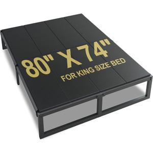 Bunkie Board King Under Mattress High-Density Polymer Mattress Support Board King Anti-Sag, Breathable, Moisture Resistant, Noise Minimizing (Black)