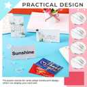 Yinkin 200 Pcs Clear Mini Card Stands Plastic Place Card Holders Paper Miniature Bases Paper Board Clips for Game Table Numbers Business Price Tags Menus Labels Party, 1 Inch in Diameter