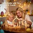 13 Pcs Wooden Nativity Scene Set Figures,Holy Family with Wooden Arched Stable and Figurines Including Baby Jesus, Mary, Joseph and More, Wood Religious Collections for Indoor Home Tabletop Decor