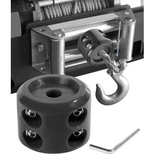 Winch Stopper, Car Accessories Winch Cable Stopper, Rubber Winch Stopper for Cable, Winch Cable Hook Rubber Stopper with Stainless Steel Screws and Nuts, Winch Cable Hook Stopper for ATV UTV (Black)