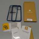 Miracase Glass Series for iPhone 14 Case 6.1 inch, [Built-in Tempered Glass Screen Protector] [Bubble Free] Full-Body Protective Bumper Phone Case with Camera Lens Protector, Blue