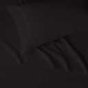 Amazon Basics Lightweight Breathable Super Soft Easy Care Wrinkle Resistant Brushed Microfiber 3 Piece Bed Sheet Set with 14-Inch Deep Pockets, Twin, Black, Solid