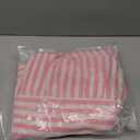 Mindsoft Pink Striped Ruffled Tablecloth 70 x 52 Inches Cotton Linen Rectangle Striped Table Cloth Classic Farmhouse Vintage Table Cover Decorative Pattern for Holiday Party