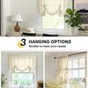 LazBlinds Tie Up Curtains, Linen Privacy Thermal Insulated Balloon Roman Shade Bathroom Window Curtain, Adjustable Rod Pocket Drape for Kitchen, Living Room, Bedroom (34" W x 47" L, Natural)