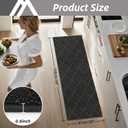 COSY HOMEER Soft Kitchen Rugs and Floor Mats for in Front of Sink Super Absorbent 20"x59" Non-Skid Standing Washable,Polyester,Black