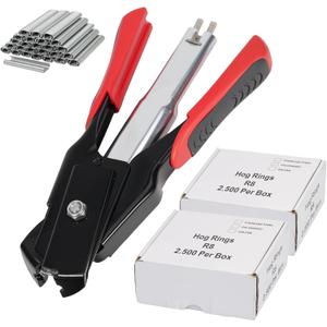 Hog Ring Pliers Kit With 5000pcs Hog Rings, Wire Cage Chicken Coop Building Tool Fence Panel Fastener Repair Tool (pliers with 5000pcs rings)