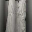 ANRABESS Jumpsuits for Women Summer Dressy Casual Linen Romper Sleeveless V Neck High Waist Wide Leg Beach Vacation Outfits (Large, White)