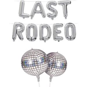 HOUSE OF PARTY Last Rodeo Foil Balloons 16" Silver Letter Balloons Cowgirl Bachelorette Party Hoedown Bach Party Decorations