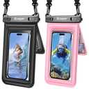 Waterproof Phone Pouch Floating, Double Bags Waterproof Phone Case with Lanyard for iPhone 16 15 Pro Max, Galaxy S24 S23 Ultra, IPX8 Cellphone Dry Bag Beach Travel Cruise Essentials 2Pack-8.5''