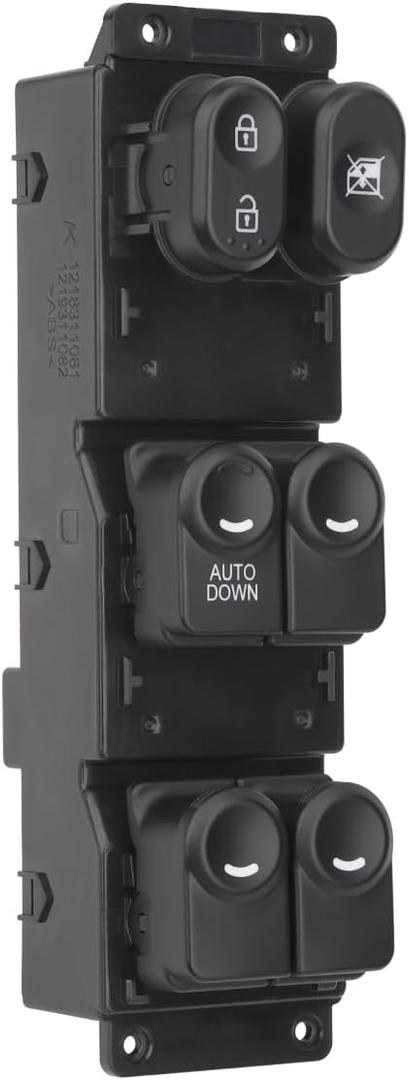Power Master Window Switch Control Button Front Left Driver Side Compatible with 2011 2012 2013 2014 2015 2016 2017 Hyundai Accent, Replacement OEM 93570AP1R101, 93570-1R111, 1 Auto, 16 Pins