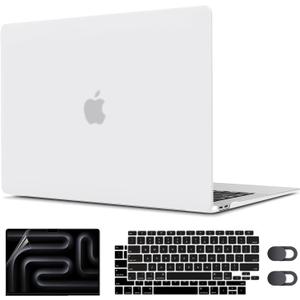 CISSOOK Matte Clear Hard Shell Cover for MacBook Air 13 Inch M1 Case 2020 2021-2018 Release Model A2337 M1 A2179 A1932 with Touch ID, Plastic Hard Case for Air 13" with Keyboard Cover Screen Protector