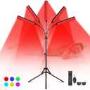 Red Light Therapy for Face Body, 5 Heads Red Infrared Light Therapy Device, 7Colors Full Body Red Light Therapy Devices, 660nm and 850nm Near Infrared for Face,Muscle,Body,Skin (Black)