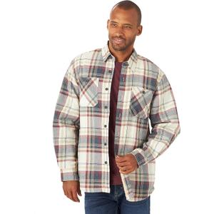 Wrangler Authentics Men's Long Sleeve Sherpa Lined Shirt Jacket (Light Beige Heather), S