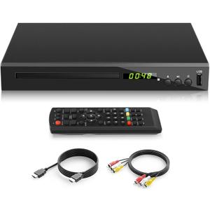 HD Blu Ray Player, Blue Ray/DVD/CD Player for TV, Play Region A/1 Blu-ray Disc and All Region DVD Discs, Blu-ray DVD Player with HDMI/AV/Coaxial Output, USB Input, Built-in PAL NTSC (Zone 1 Blu-ray)