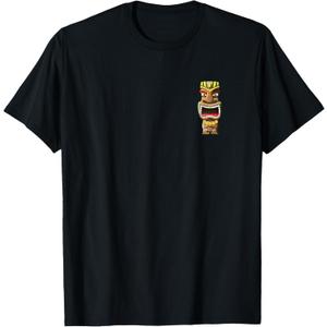 Hawaiian Tiki Surf T-Shirt (Small, Black)