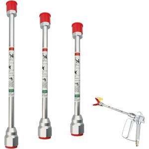 Airless Paint Sprayer Spray Gun Tip Extension Pole Rod Airless Sprayer Gun Spray Painting Wand (7.8+16+24inch)