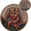 St. Christopher Guardian Challenge Coin - The Guardian Coin for Safe Travels - A Faithful Gift for Safe Car Journeys - Christian Challenge Coin with Traveler's Prayer