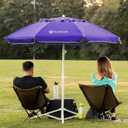 AMMSUN Shade Umbrella, Premium Portable Umbrella with Stand, 6.5ft Lightweight Free Standing Canopy for Sporting Games, Adjustable Instant Sun Protection and Easy to Carry, Purple