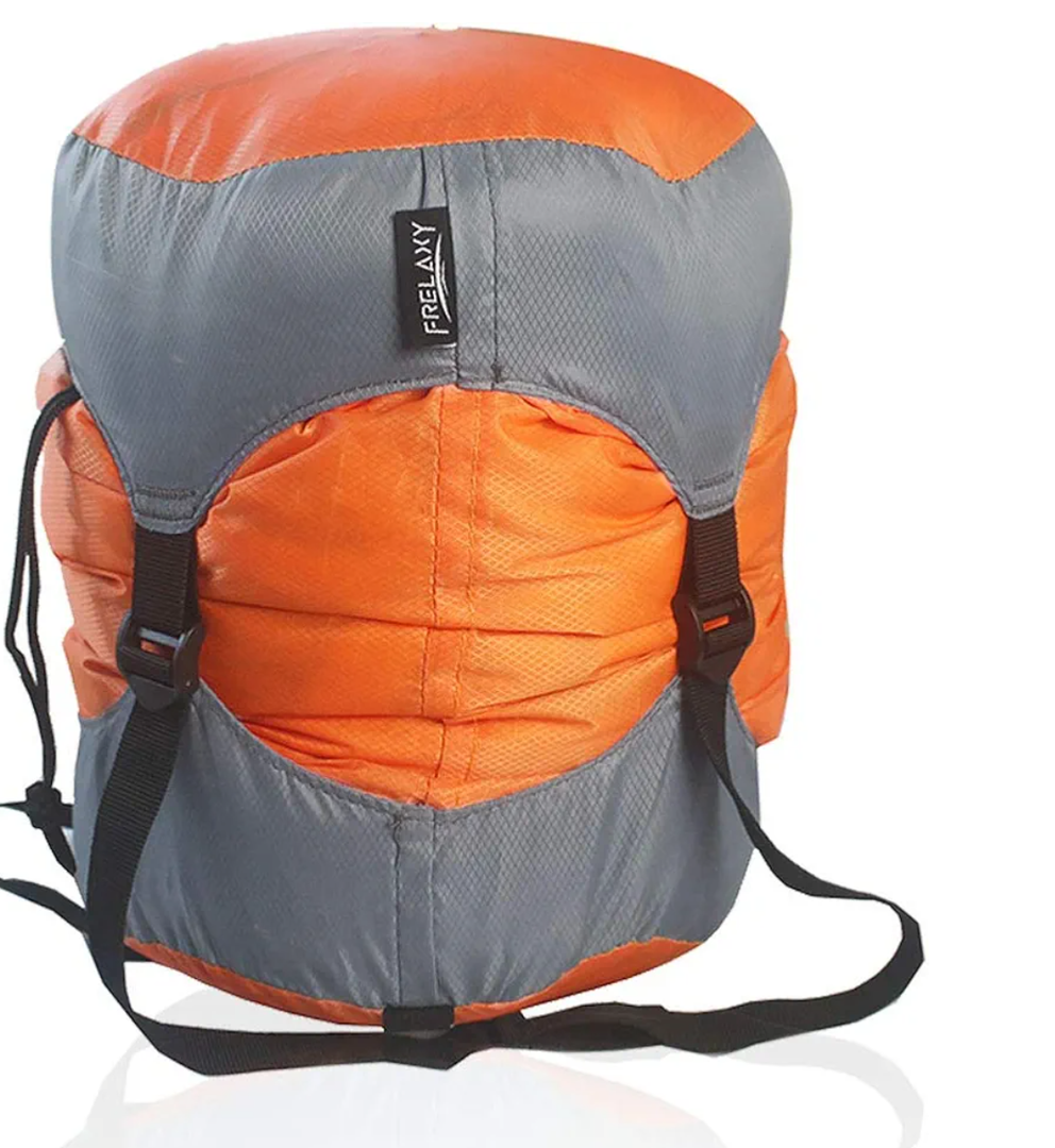 Frelaxy Compression Sack, Ultralight Sleeping Bag Stuff Sack 11L/ 18L/ 30L/45L/52L, Compression Stuff Sack - Space Saving Gear for Camping, Hiking, Backpacking Orange XXL