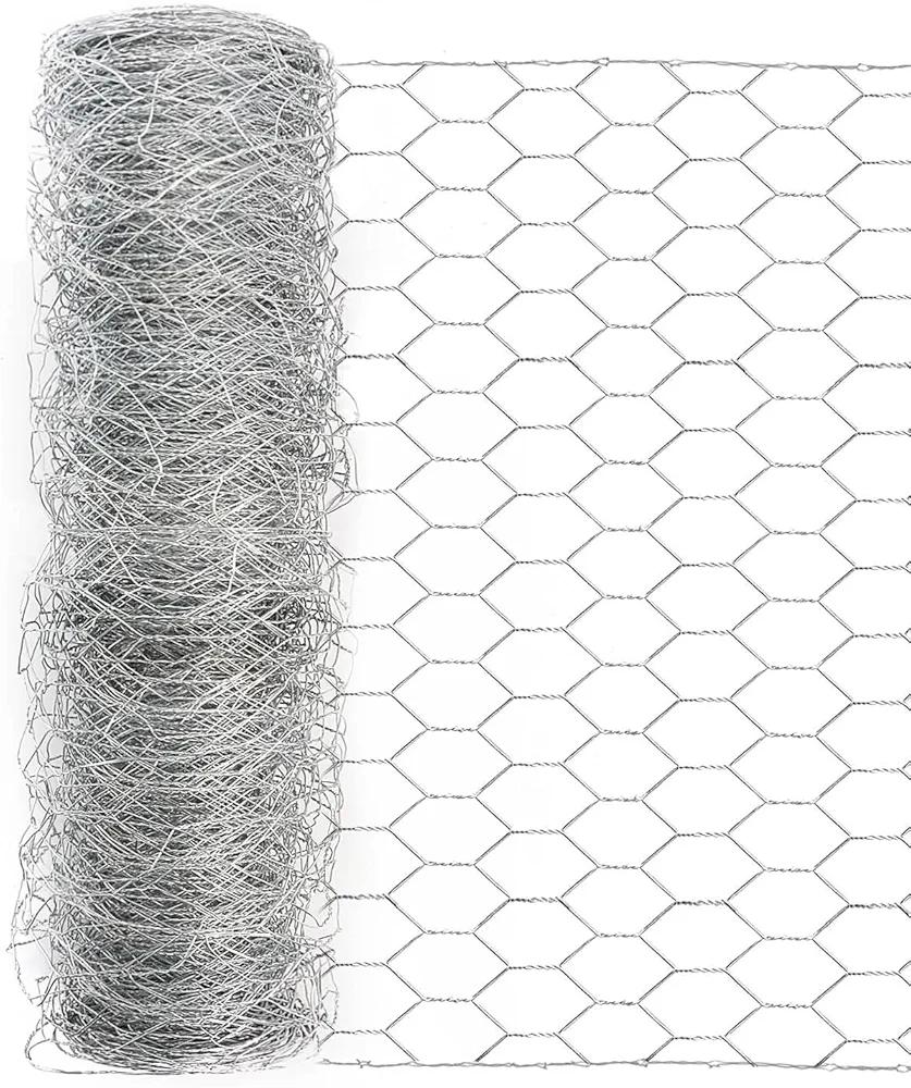 Garden Poultry Chicken Wire Netting - Garden Fence Animal Barrier, Chicken Wire for Crafts, 1 inch Mesh Poultry Netting Fence, Pet/Rabbit/Chicken Wire Fencing 60' x 50')