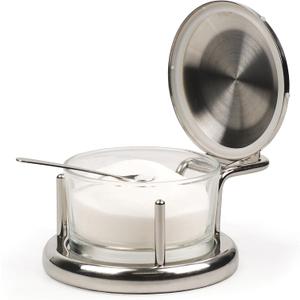 RSVP Stainless Steel Endurance Salt Server with Spoon (6 x 4.25 x 2.5")