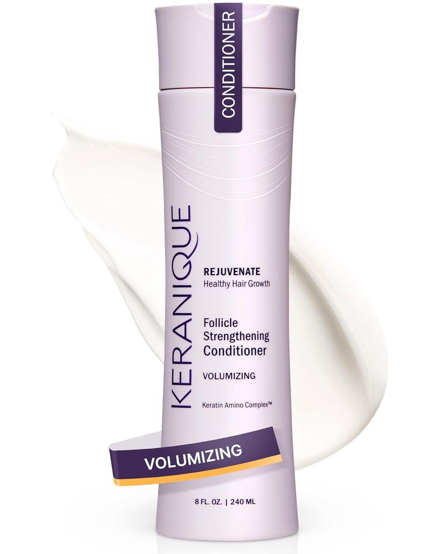 Keranique Volumizing Keratin Conditioner for Thinning Hair, Hair Regrowth | Keratin Amino Complex, Free of Sulfates, Dyes and Parabens, 8 Fl Oz (8 Ounce (Pack of 1))